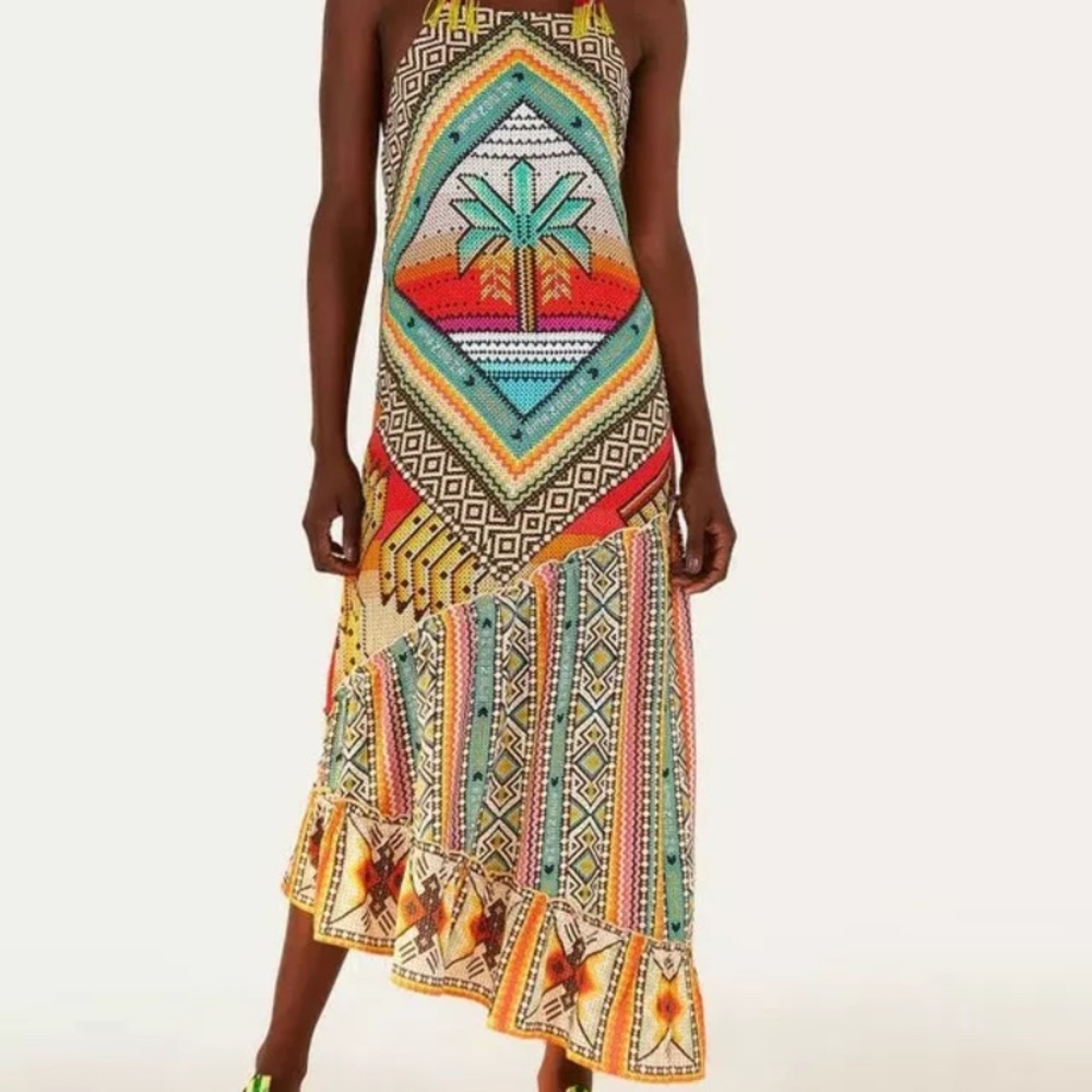 FARM RIO Banana Scarves Yawanawa Maxi Dress (NWT)